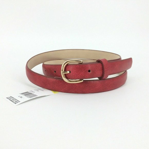 Studio Accessories - 🎄
 Studio Skinny Belt Women 1X Red  Vegan Leather